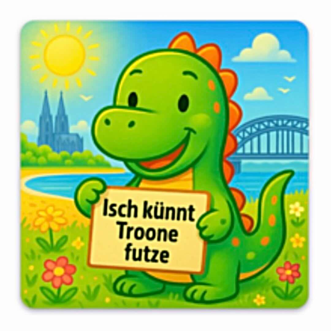 Dino Jünther-Sticker „Isch künnt Troone futze"