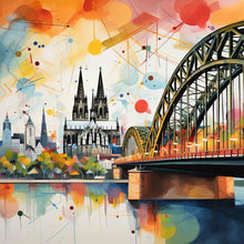 Lade das Bild in den Galerie-Viewer, 2er-Set: Köln-Bilder „Blaue Stunde“ und „Schöne Aussicht“ (gerahmt, 10x10cm)