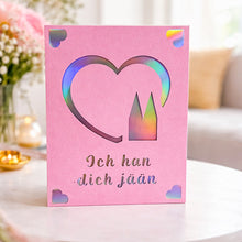 Lade das Bild in den Galerie-Viewer, Valentinstags-Karte „Ich han dich jään" (handgefertigt)