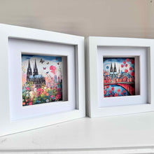 Lade das Bild in den Galerie-Viewer, 2er-Set: Kölner-Blumenbilder „Dom“ und „Skyline“ (gerahmt, 10x10cm)