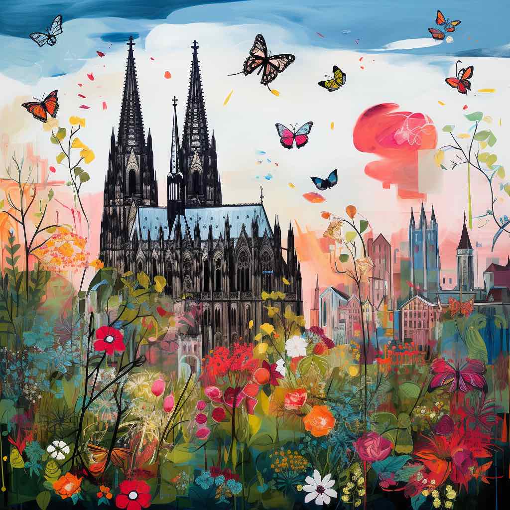 Blumenbild „Kölner Dom“ (gerahmt, 10x10cm)