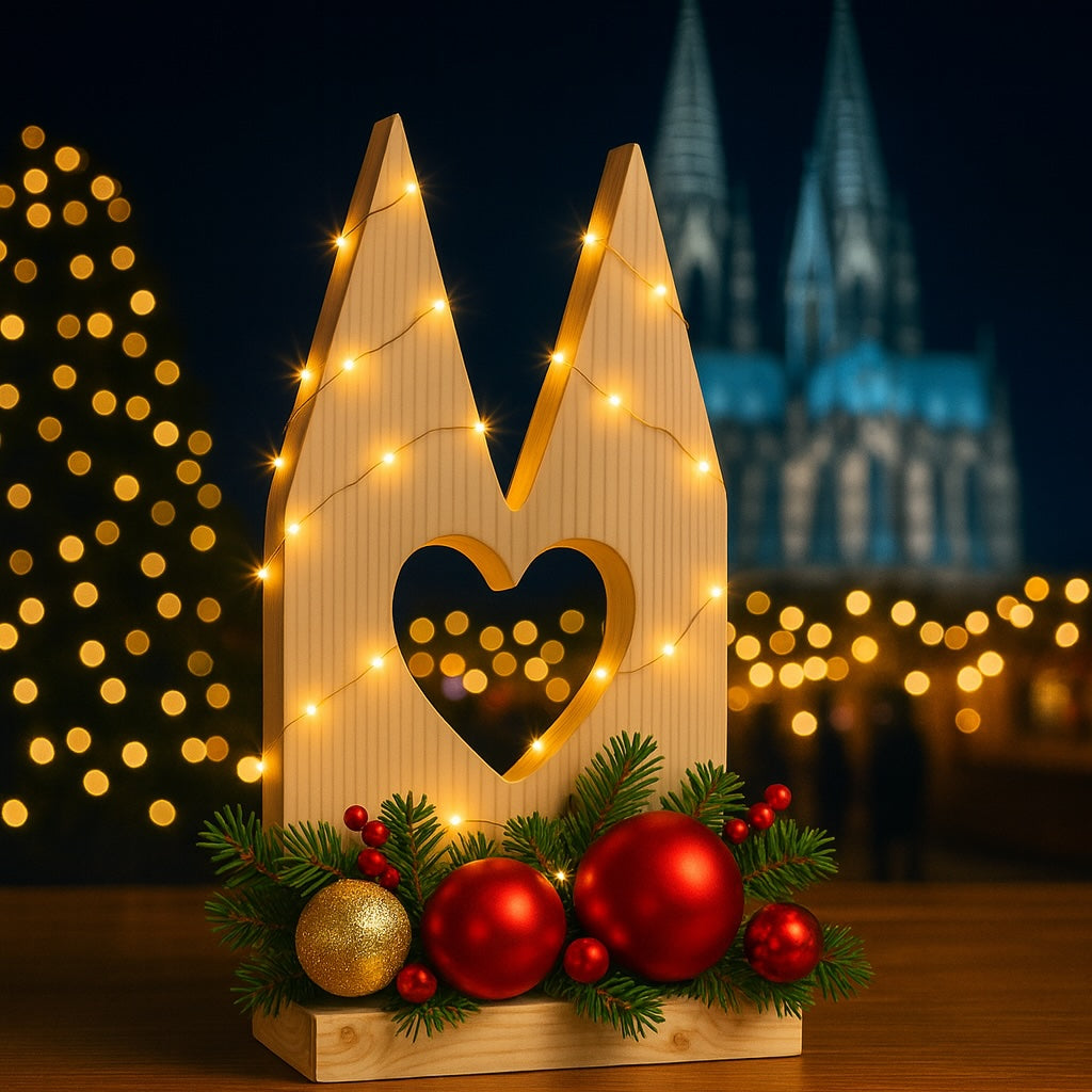 Kölner Herzensdom – Holzdeko mit Herz, handgemacht in NRW