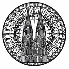Lade das Bild in den Galerie-Viewer, Mandala-Malbogen Kölner Dom (5er-Set / 30x30cm)