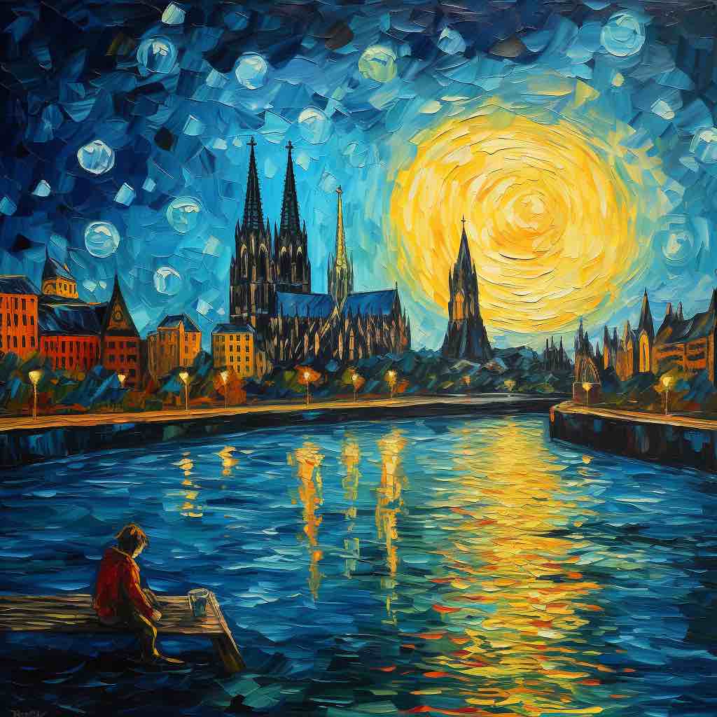 Köln-Bild „Van Gogh“ (gerahmt, 10x10cm)