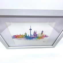 Lade das Bild in den Galerie-Viewer, Köln-Kunstdruck „Skyline“ im Holzrahmen 20x30cm