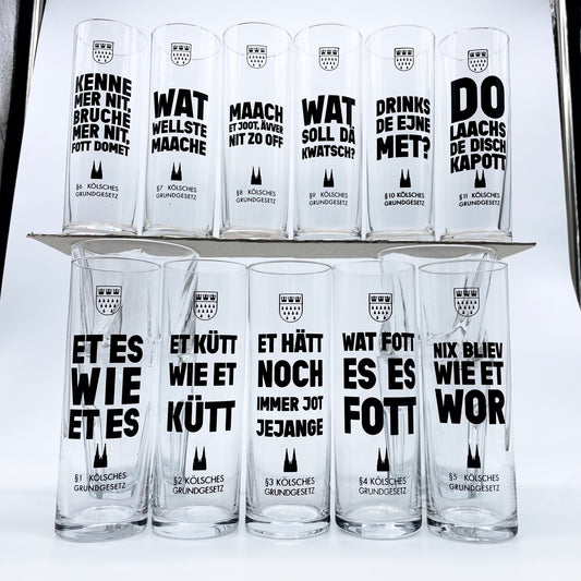 Kölsch Gläser 11er-Set „Kölsches Grundgesetz“