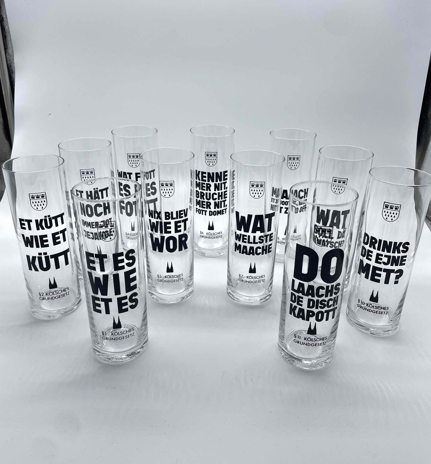Kölsch Gläser 11er-Set „Kölsches Grundgesetz“