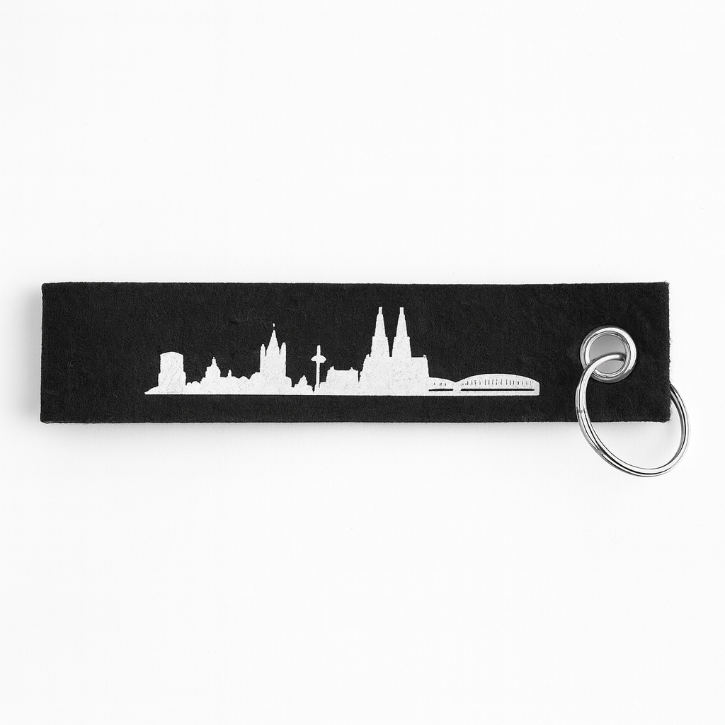Filz-Schlüsselanhänger „Köln-Skyline“