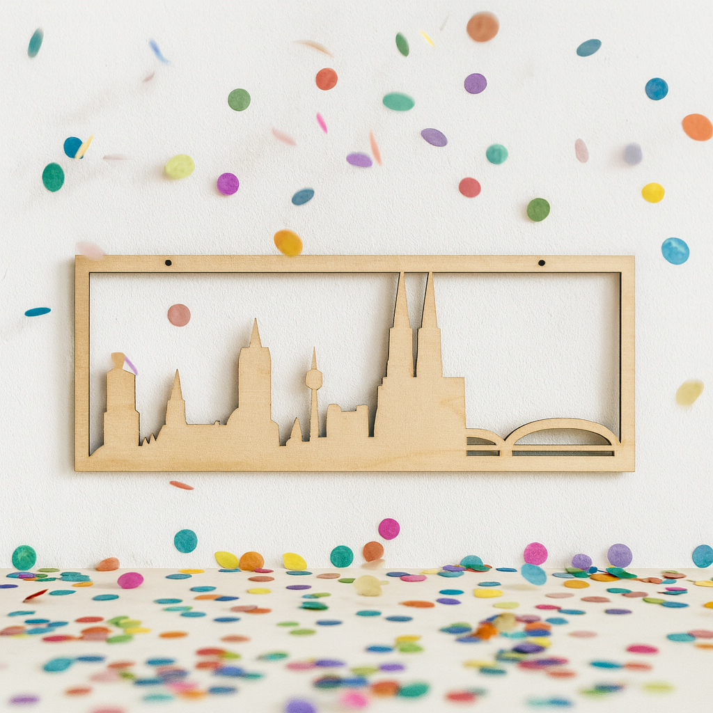 Köln-Skyline aus Holz