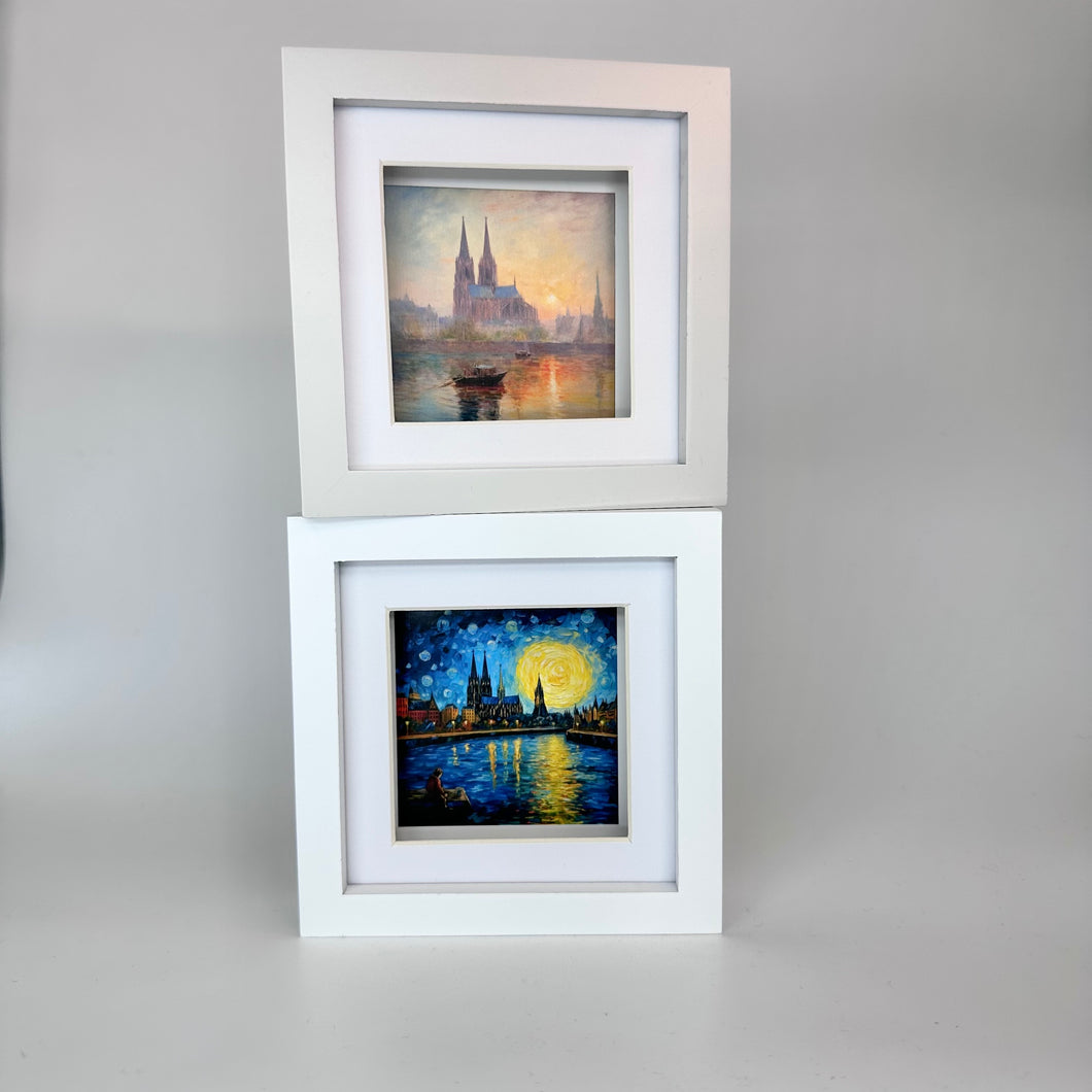2er-Set: Köln-Bilder „Van Gogh“ und „Monet“ (gerahmt, 10x10cm)