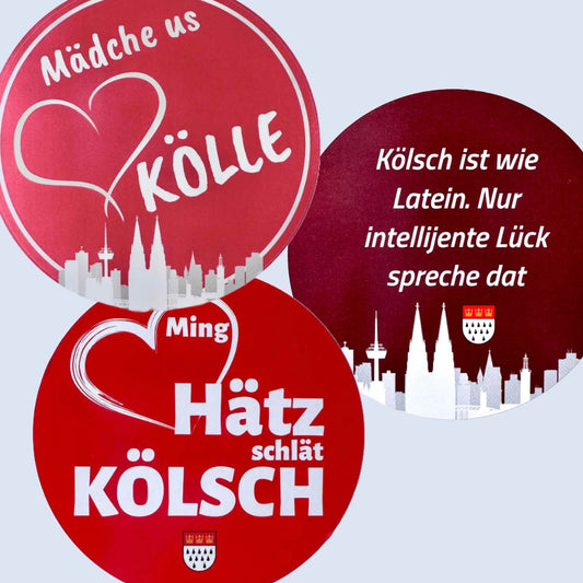 3 Köln-Aufkleber-Motive (12 Aufkleber)