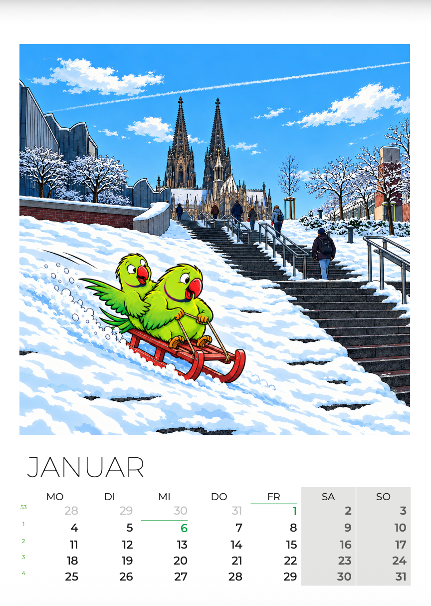 Kölner Comic-Kalender 2027 im DIN-A4-Format