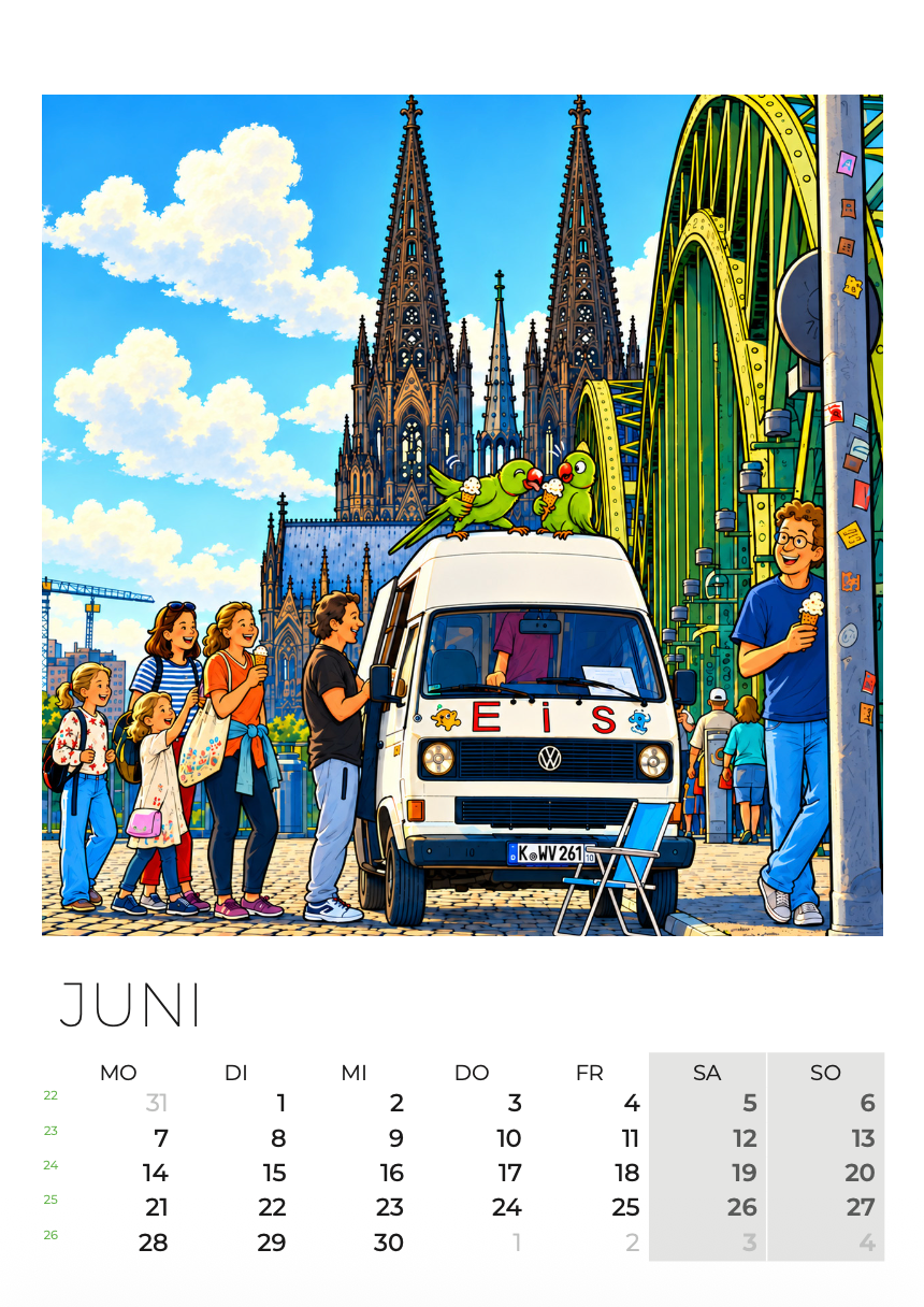 Kölner Comic-Kalender 2027 im DIN-A4-Format