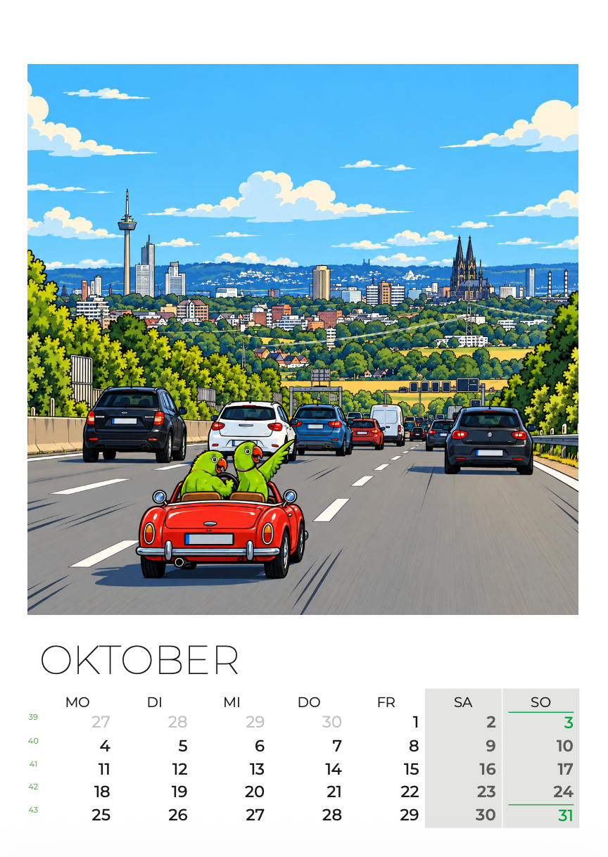 Kölner Comic-Kalender 2027 im DIN-A4-Format
