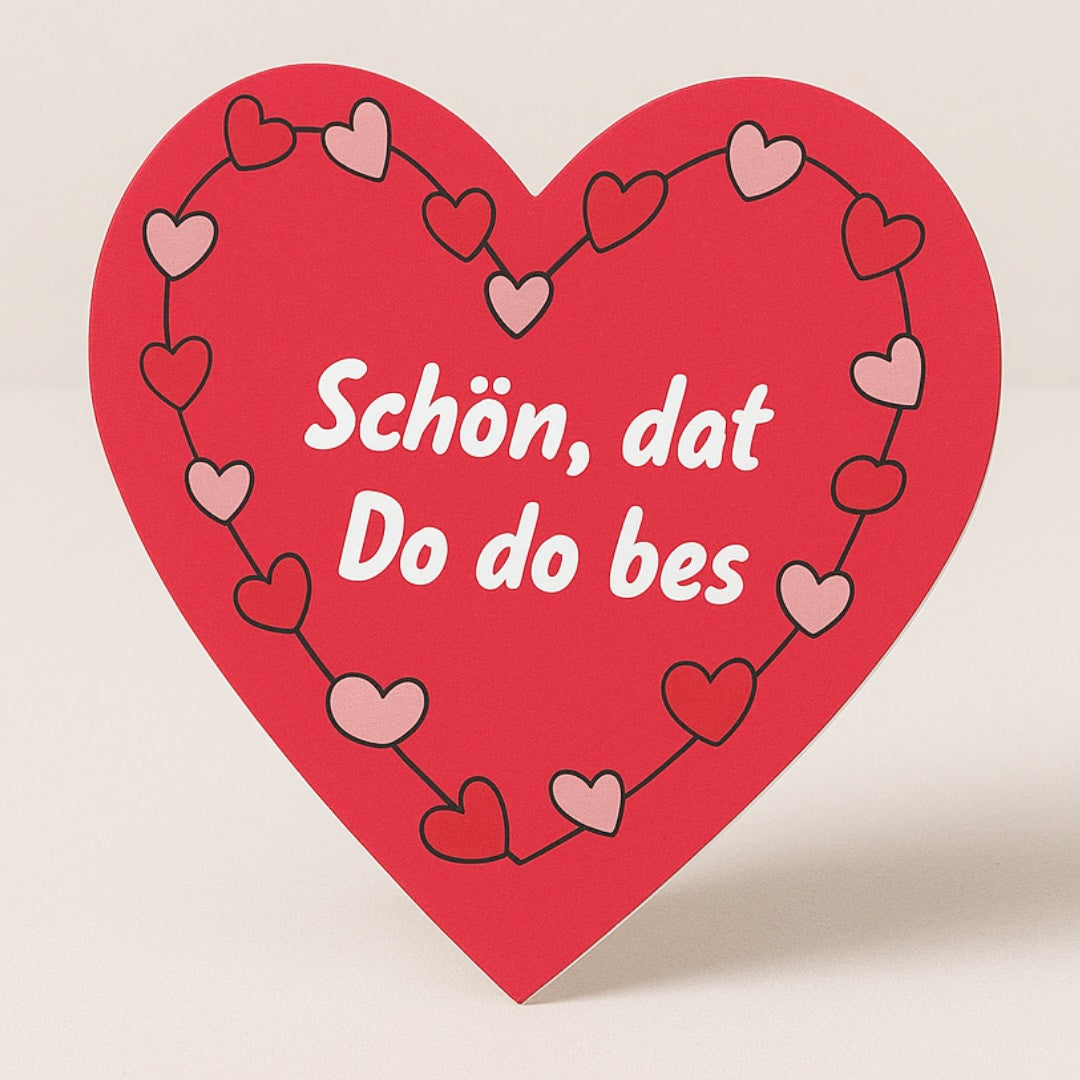 Herz-Postkarte „Schön, dat Do do bes" (5er-Set)