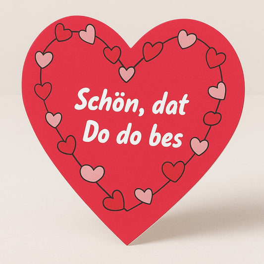 Herz-Postkarte „Schön, dat Do do bes" (5er-Set)