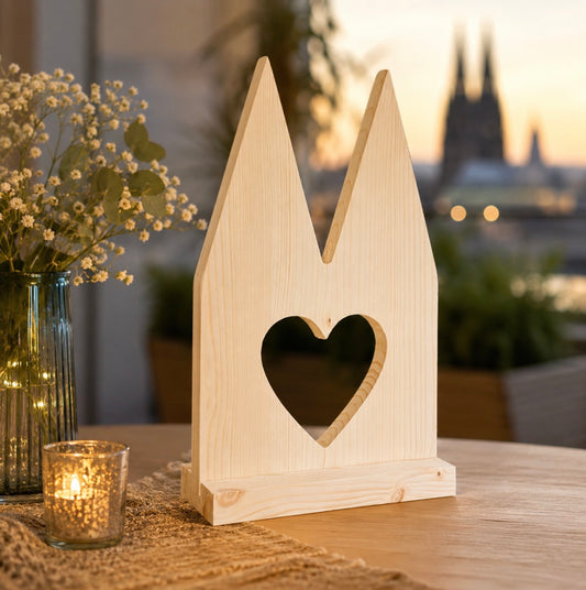 Kölner Herzensdom – Holzdeko mit Herz, handgemacht in NRW
