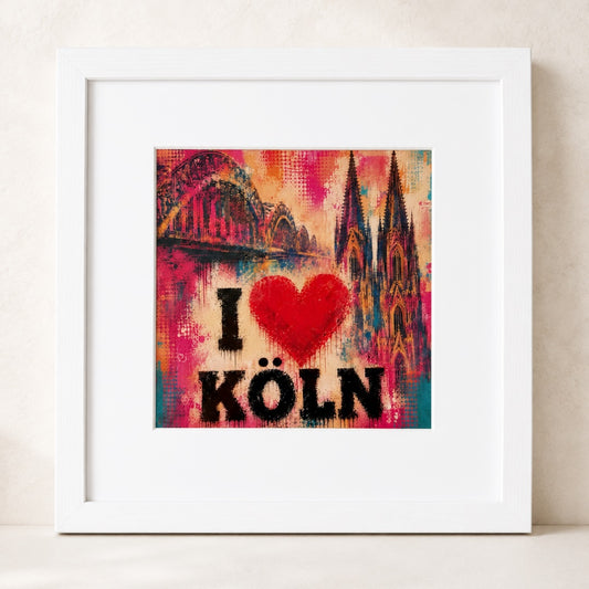 I love Köln – gerahmter Kunstdruck