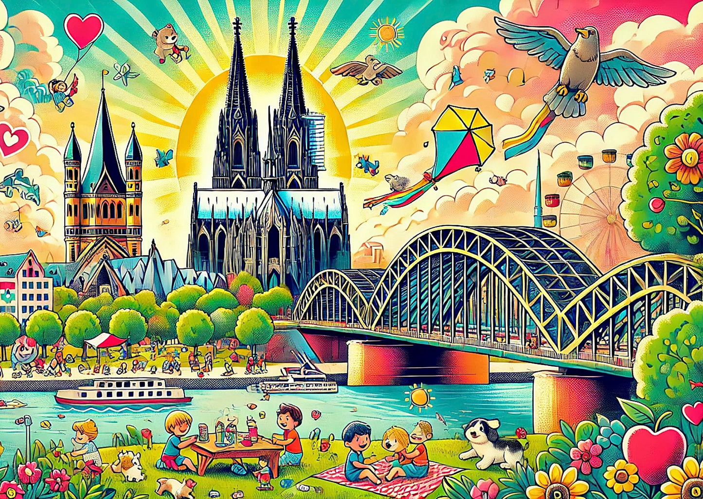 Kinderposter „Köln Skyline" (42x30cm)