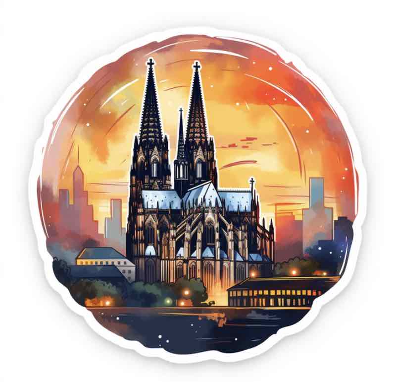 6 Köln-Aufkleber-Motive (24 Aufkleber)