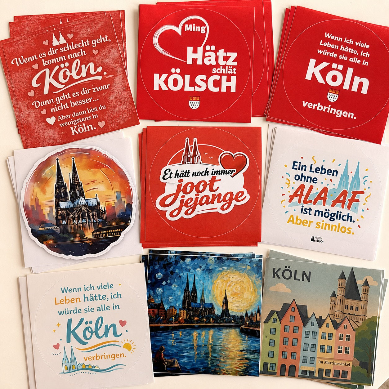 Kölner Sprüche Aufkleber-Set (36er-Set)