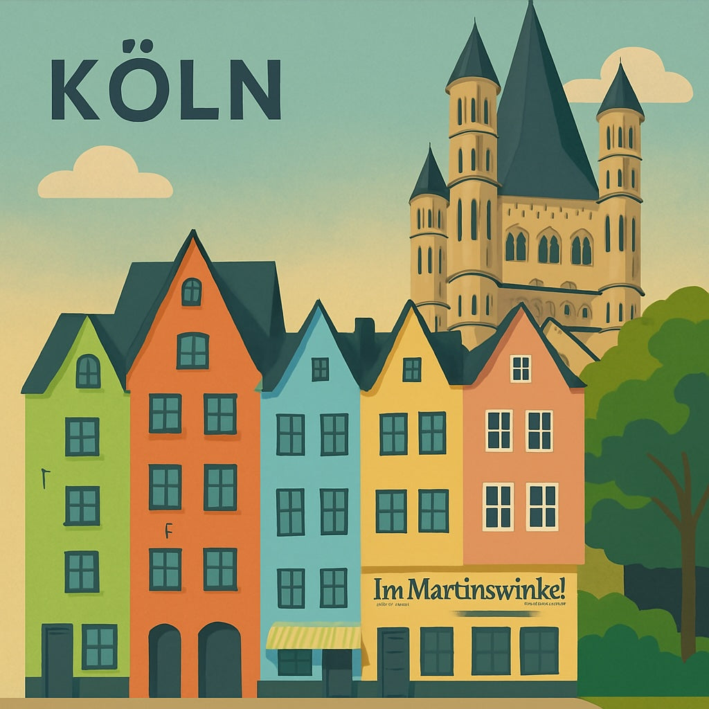 Aufkleber „Kölner Altstadt“ (5er-Set) – Verliebt in Köln