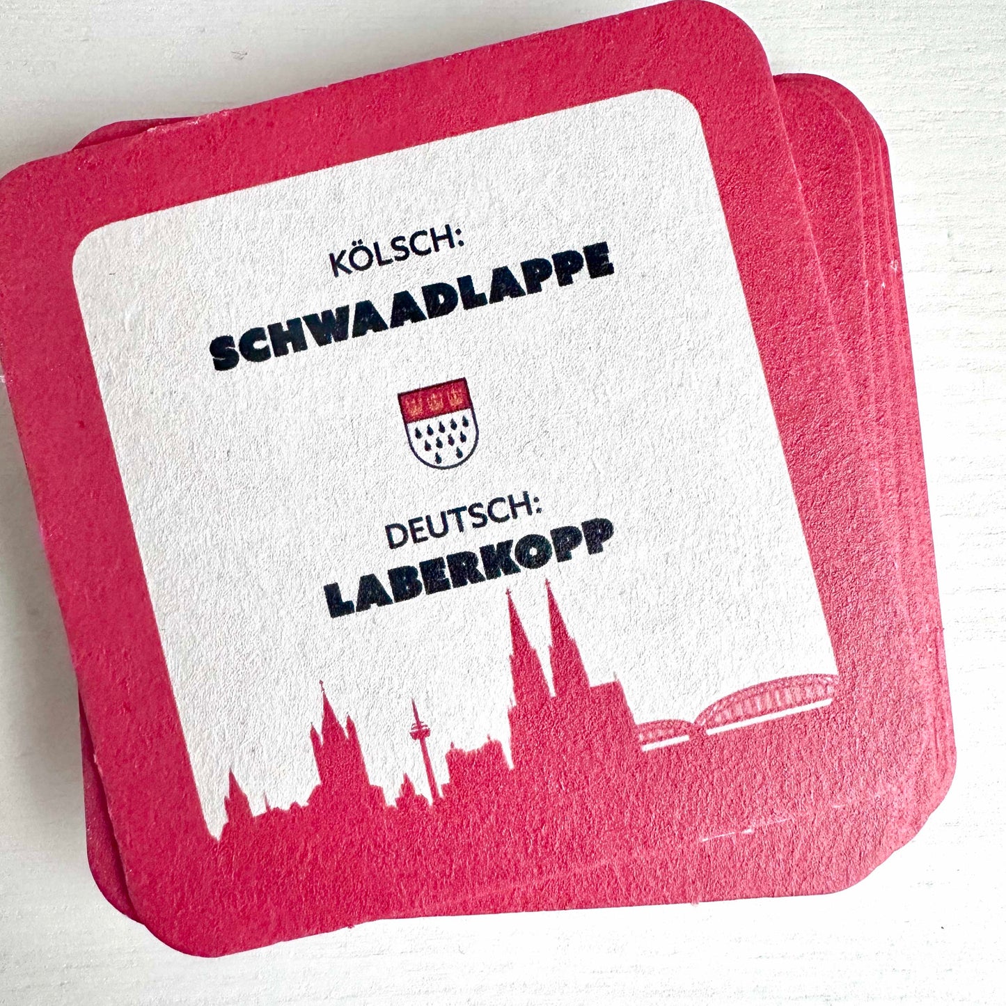 Kölsche Schimpfwort Bierdeckel-Box (14 Stk.)