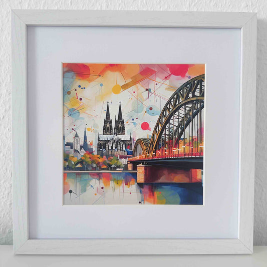 2er-Set: Köln-Bilder „Blaue Stunde“ und „Schöne Aussicht“ (gerahmt, 30x30cm)