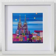 Lade das Bild in den Galerie-Viewer, Köln-Bild „Blaue Stunde“ (gerahmt, 30x30cm)
