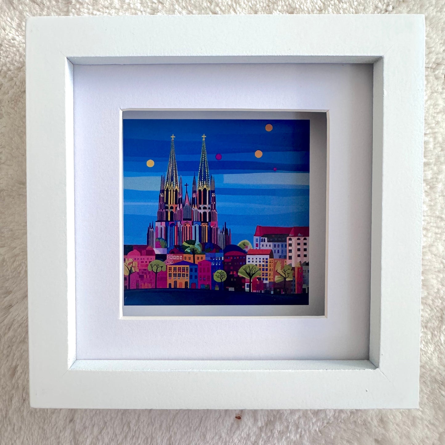 2er-Set: Köln-Bilder „Blaue Stunde“ und „Schöne Aussicht“ (gerahmt, 10x10cm)