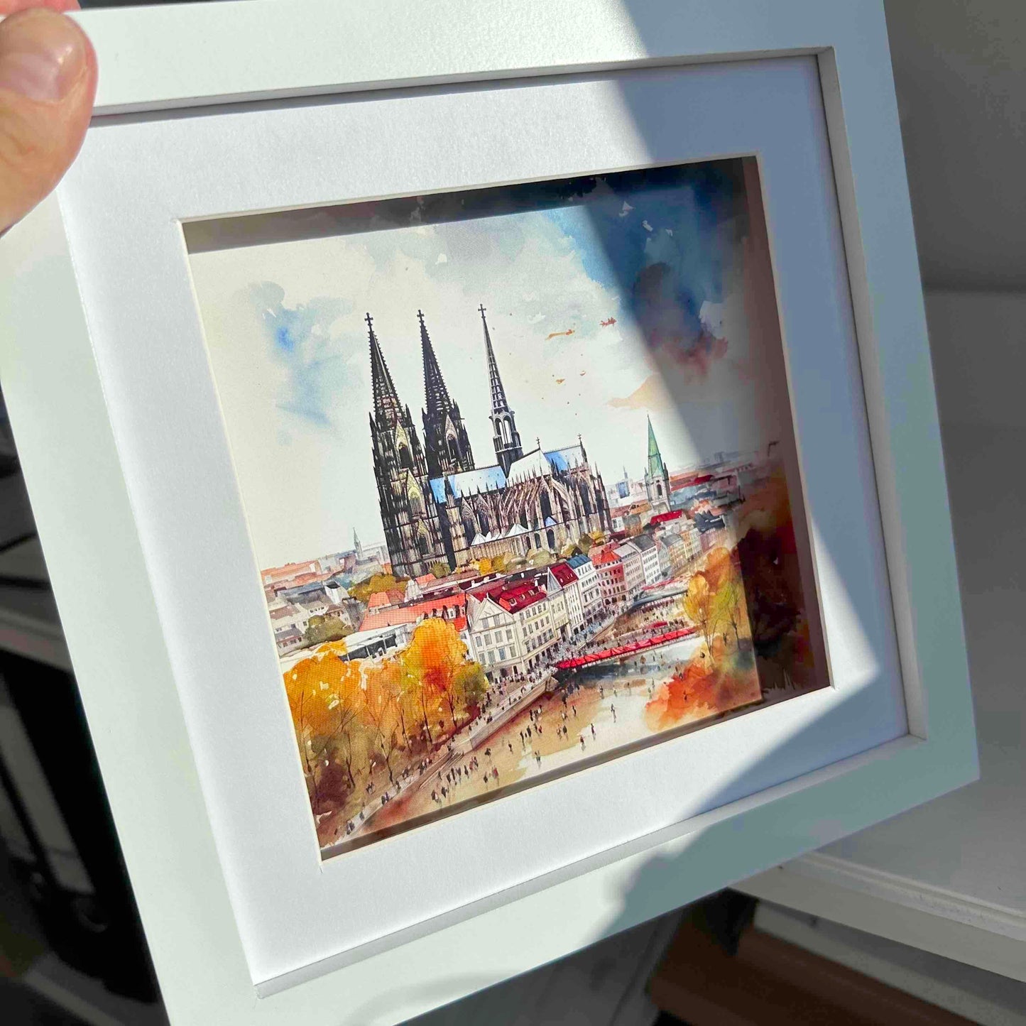 Köln-Kunstdruck „Rheinufer“ (20x20 cm)