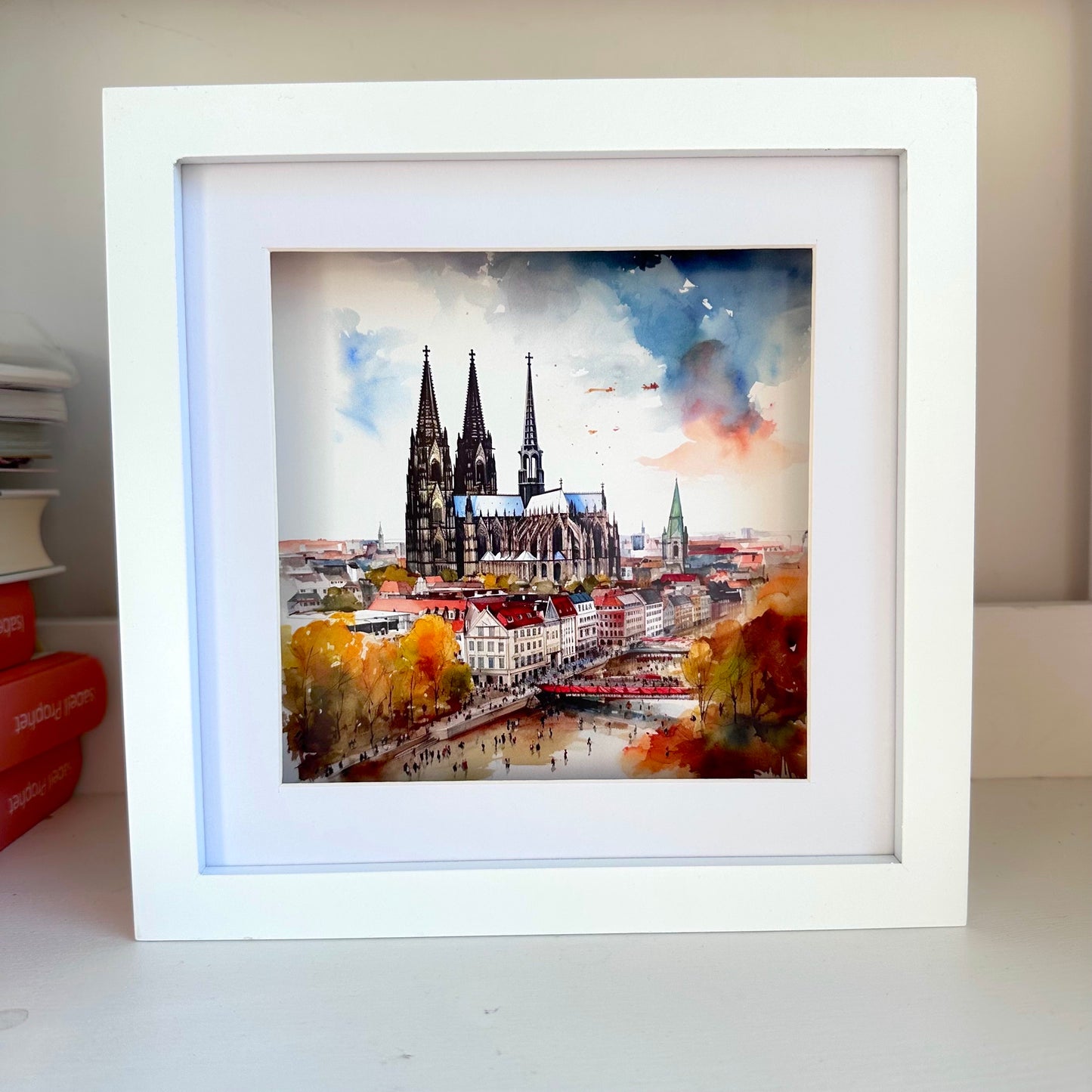 Köln-Kunstdruck „Rheinufer“ (20x20 cm)
