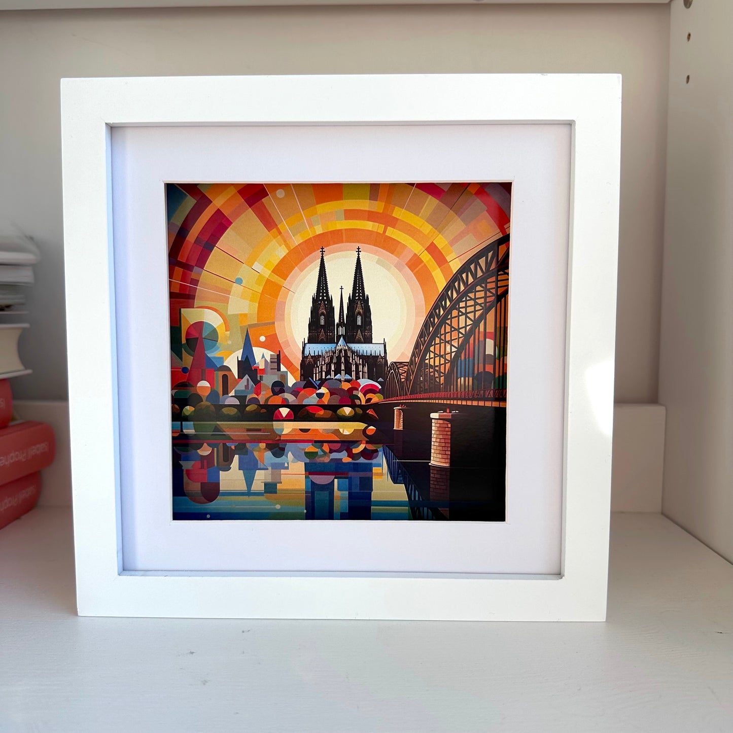 3er-Set: Köln-Kunstdrucke: „Mädche“, „Rheinufer“, „Sunnesching“  (20x20 cm)