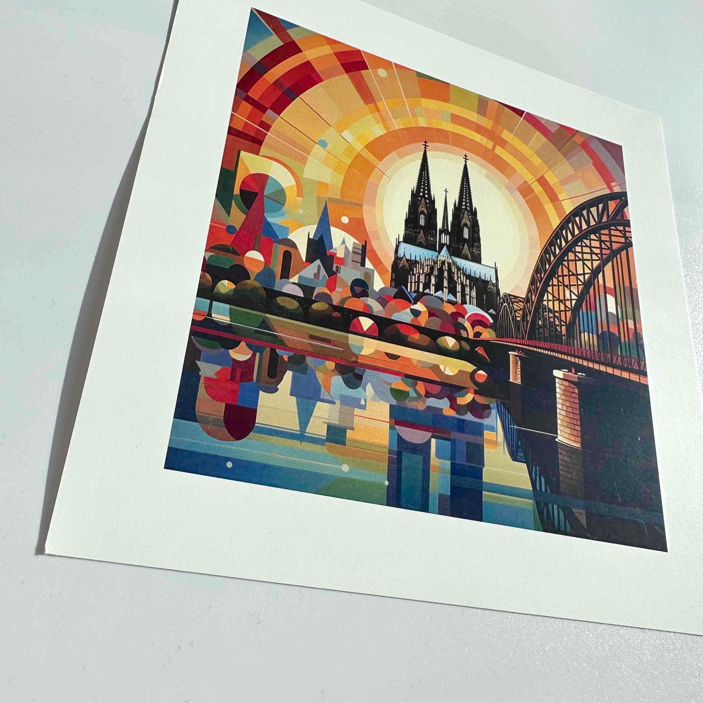 3er-Set: Köln-Kunstdrucke: „Mädche“, „Rheinufer“, „Sunnesching“  (20x20 cm)