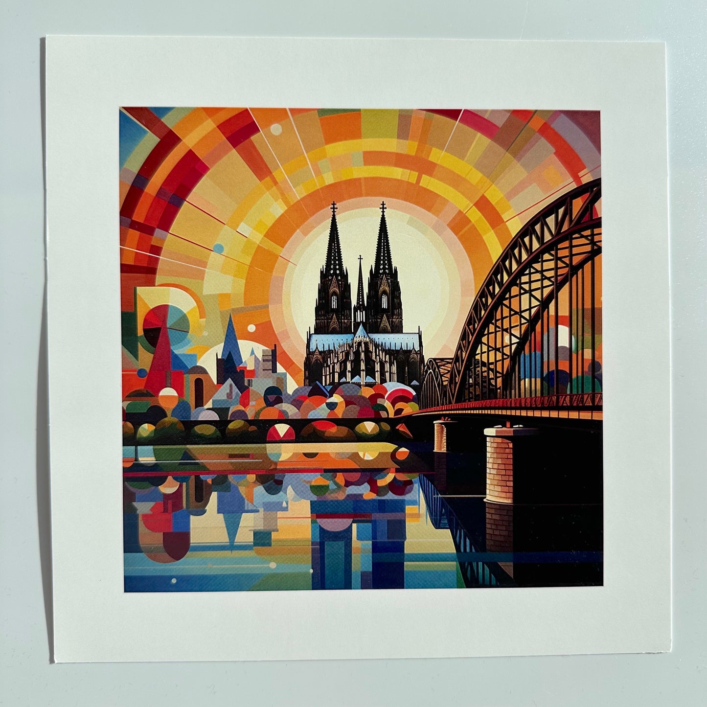 3er-Set: Köln-Kunstdrucke: „Mädche“, „Rheinufer“, „Sunnesching“  (20x20 cm)