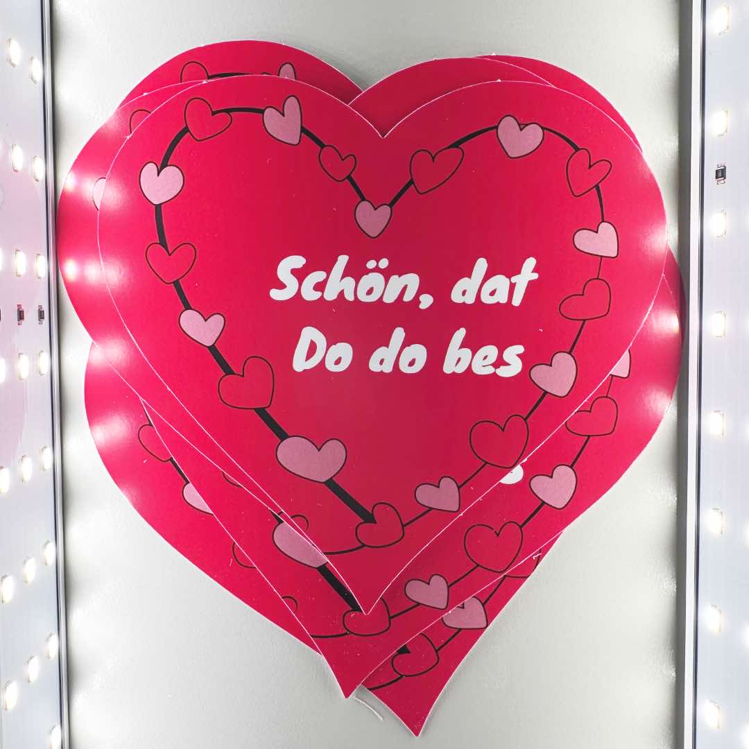 Herz-Postkarte „Schön, dat Do do bes" (5er-Set)
