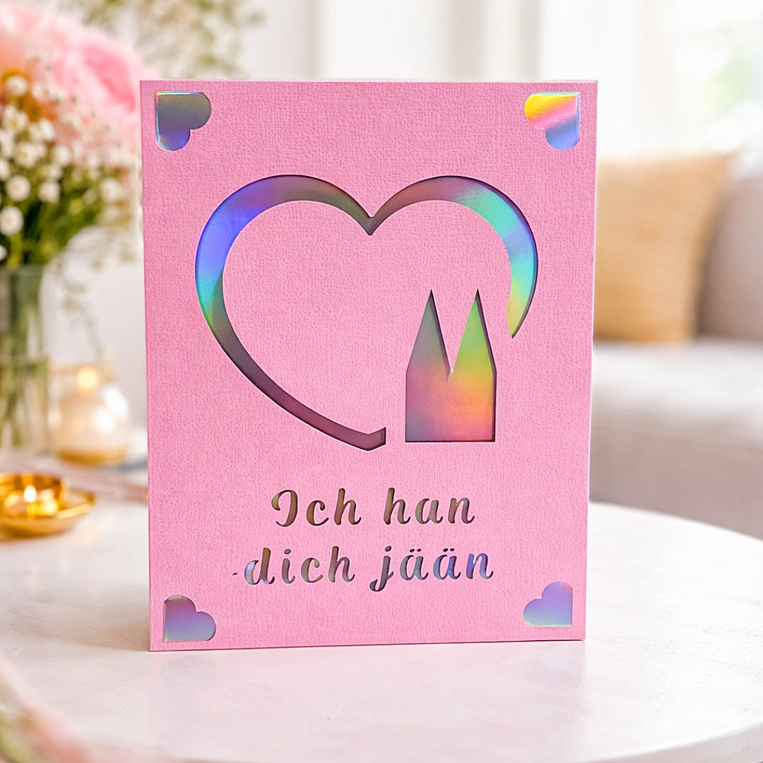 Köln-Karte „Ich han dich jään" (handgefertigt)