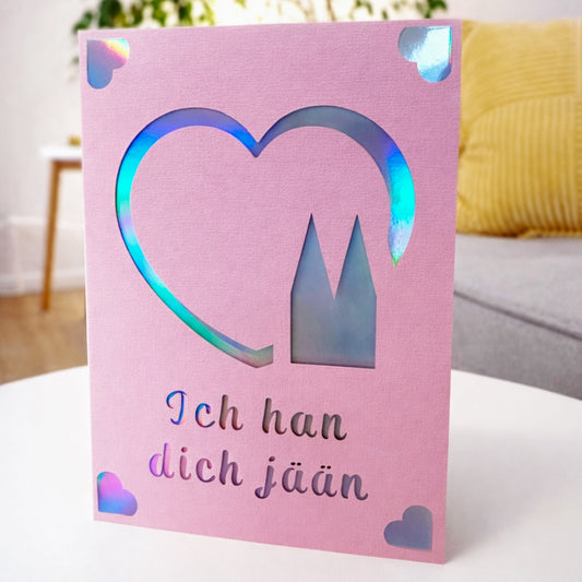 Köln-Karte „Ich han dich jään" (handgefertigt)