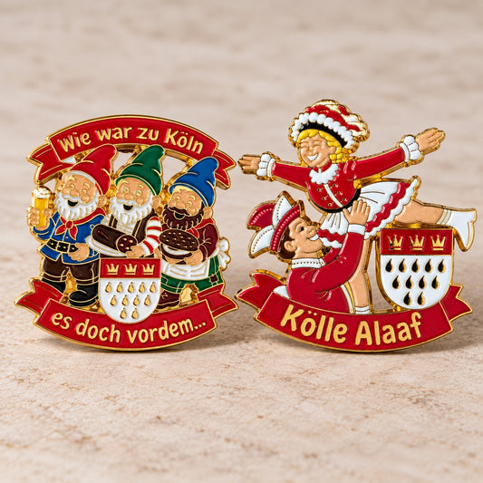Köln-Pins im Doppelpack – Kölle Alaaf & Heinzelmännchen