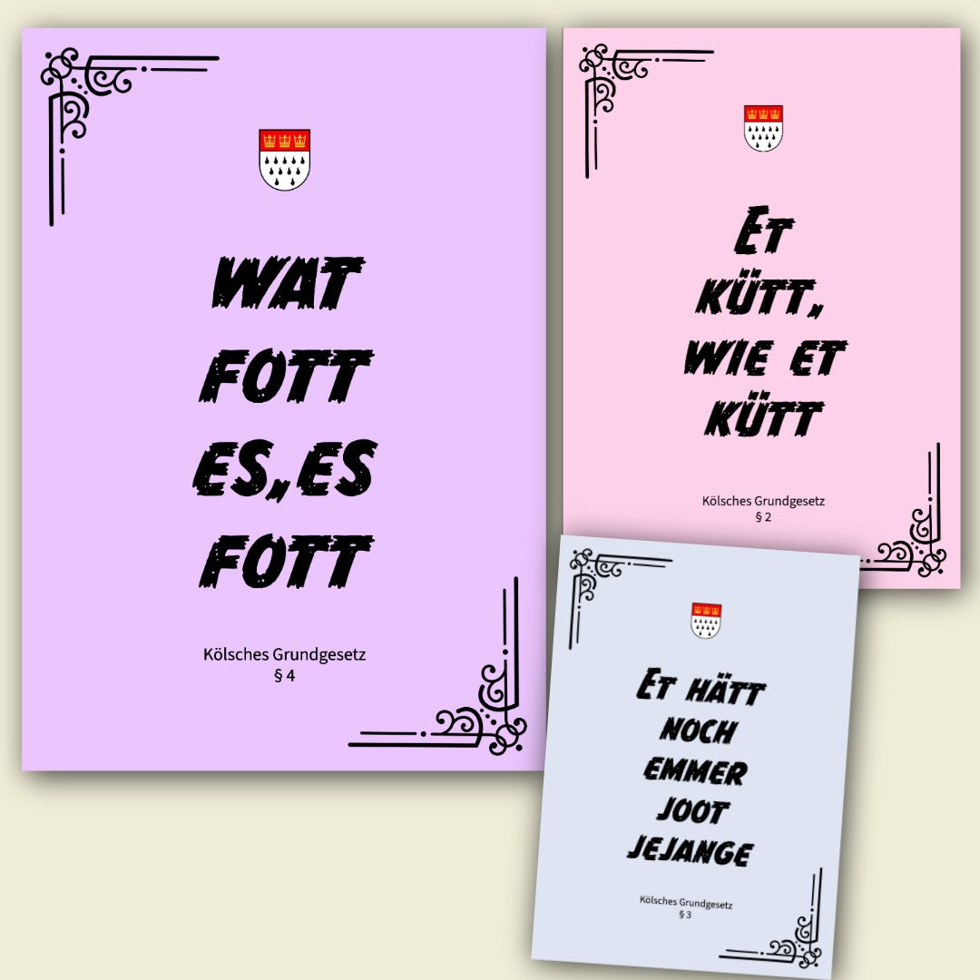 3 Poster „Kölsches Grundgesetz" (DIN A3)