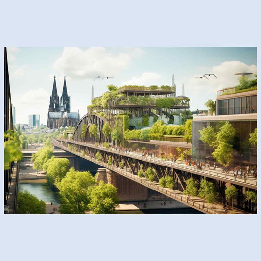 5 Köln-Postkarten „Kölle in Grün“ (5 Stk.)