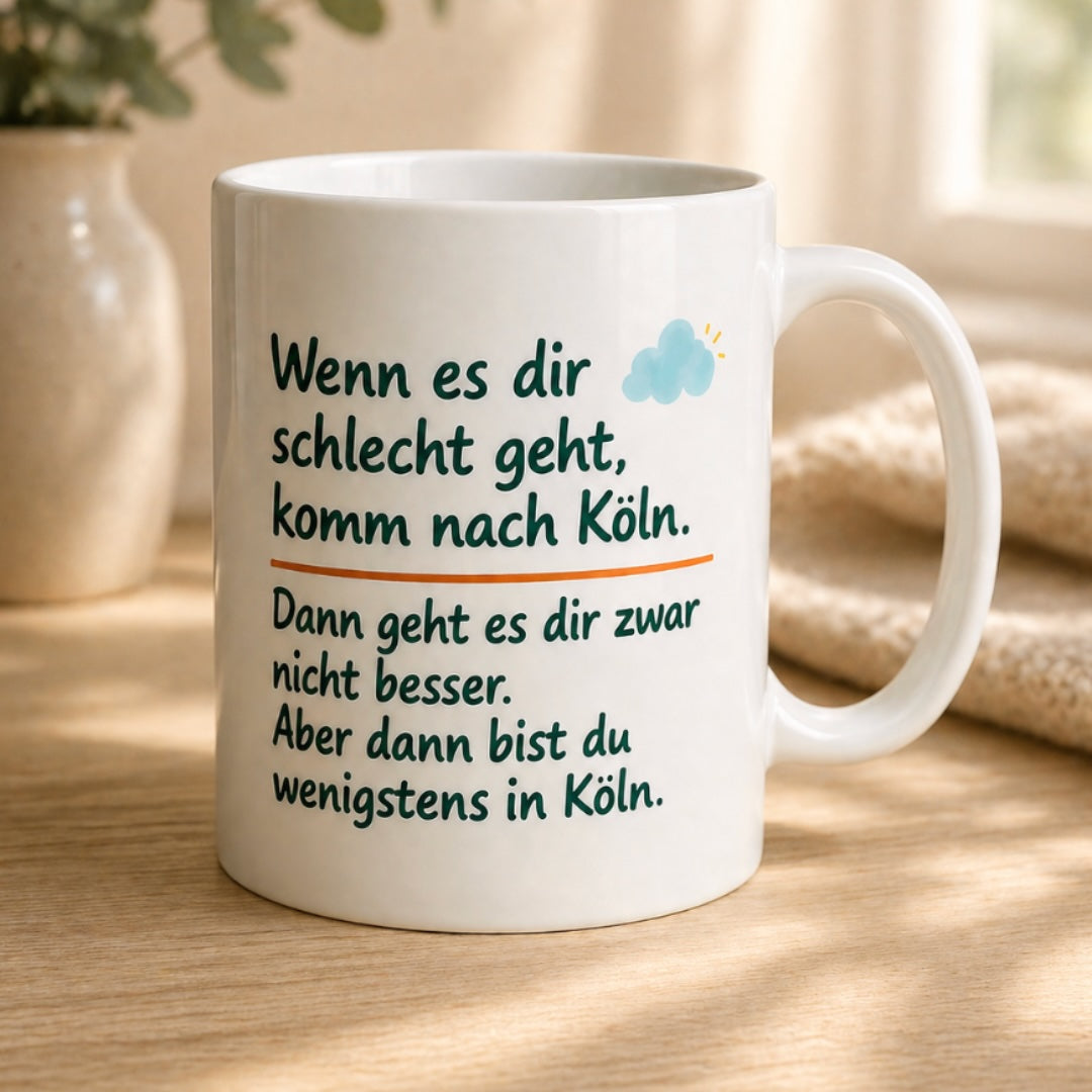 Keramiktasse „Wenn es dir schlecht geht..."
