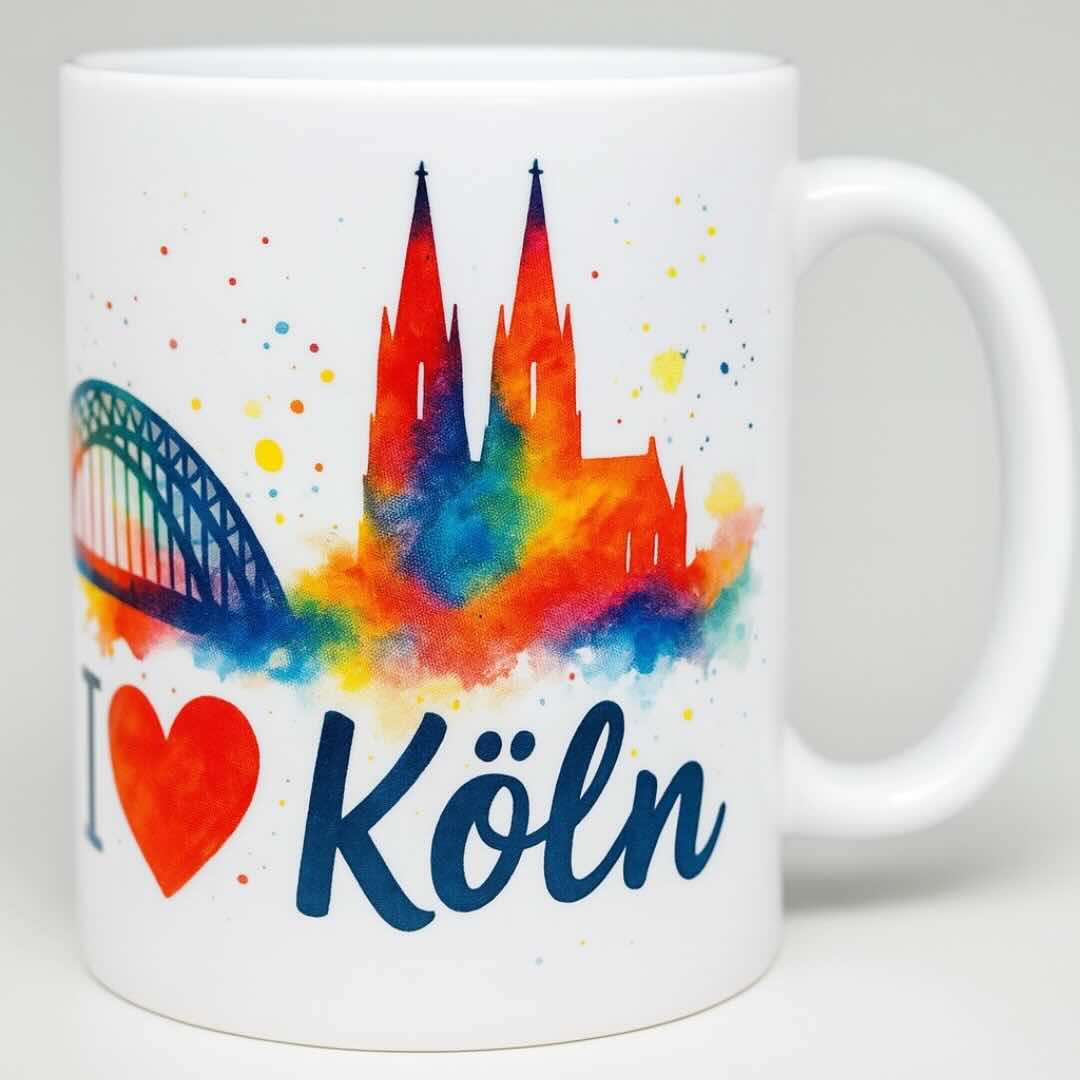 Keramiktasse „I love Köln"