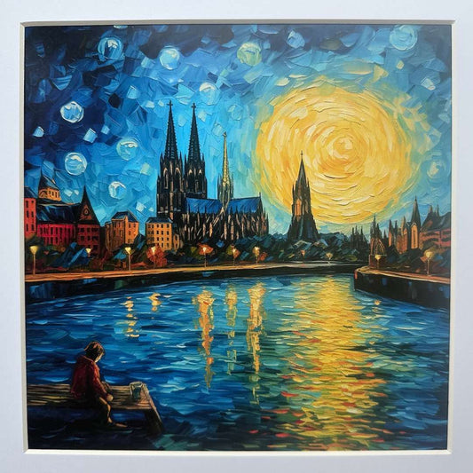 2er-Set: Köln-Bilder „Van Gogh“ und „Monet“ (gerahmt, 30x30cm)