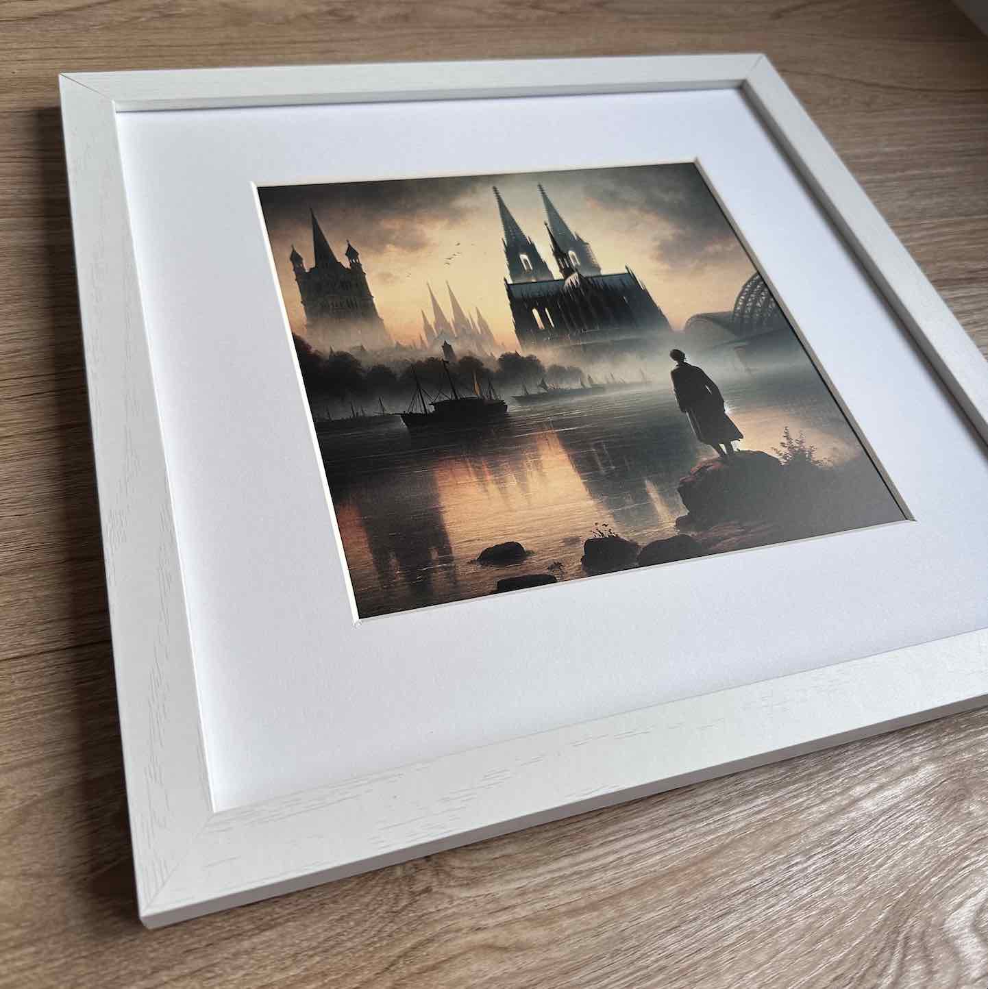 Köln-Bild „Rhein Wanderer“ (gerahmt, 30x30cm)