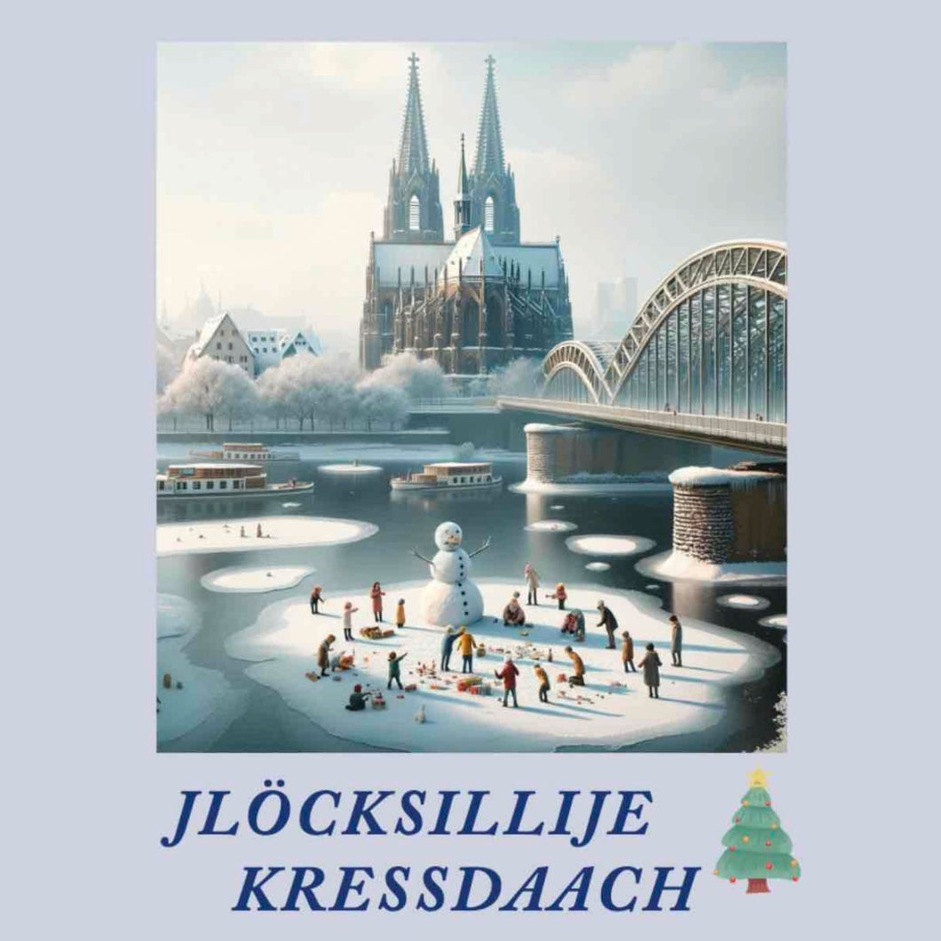 Weihnachtskarte „Jlöcksillije Kressdaach“ (3er-Set)
