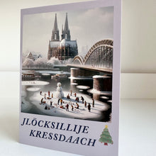 Lade das Bild in den Galerie-Viewer, Weihnachtskarte „Jlöcksillije Kressdaach“ (3er-Set)
