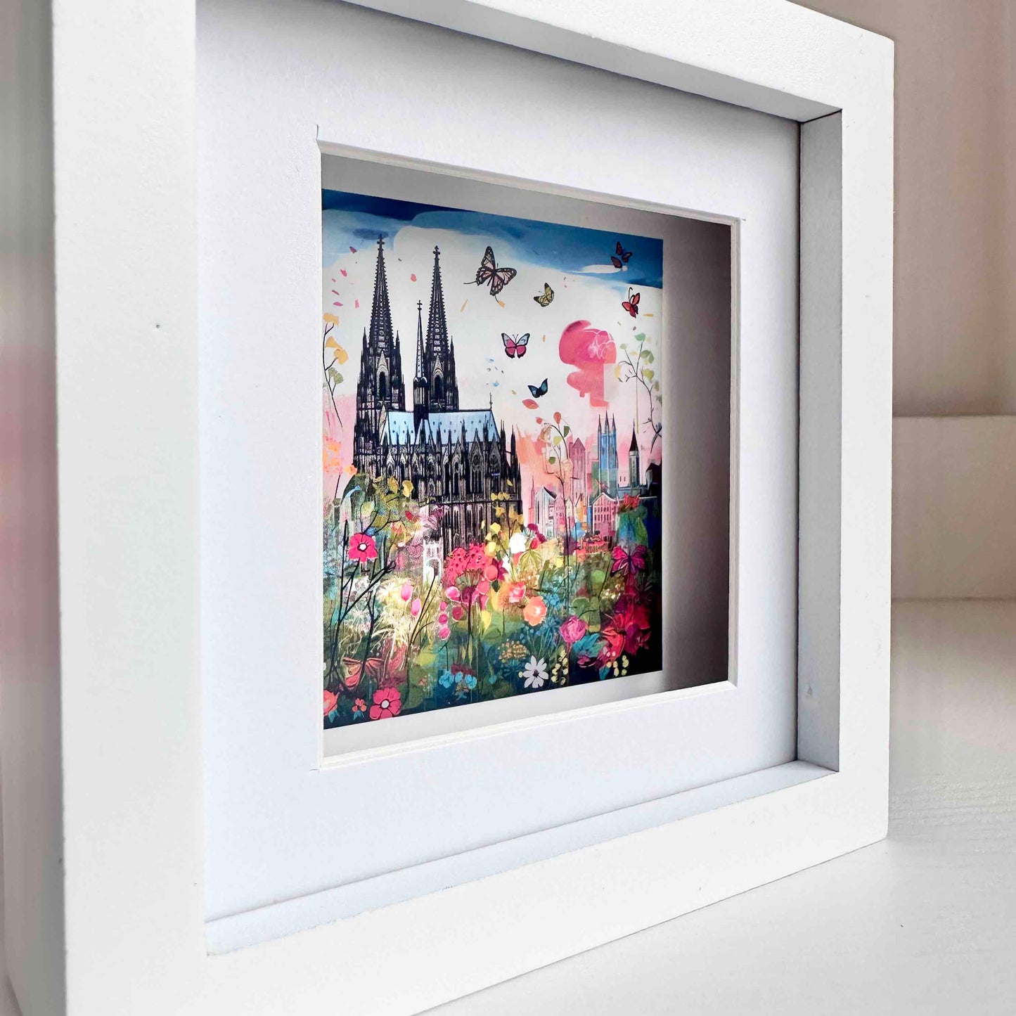 Blumenbild „Kölner Dom“ (gerahmt, 10x10cm)