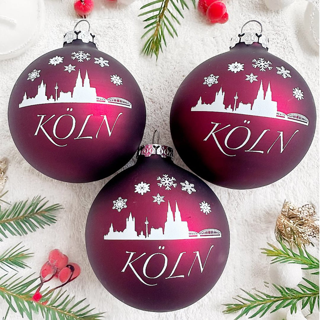 Köln-Weihnachtskugeln aus Glas (6er Pack)