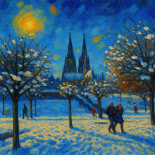 Lade das Bild in den Galerie-Viewer, Köln-Bild „Winter“ (gerahmt, 30x30cm)
